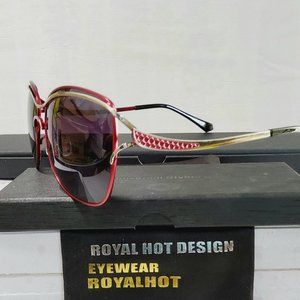 Women's Sunglasses Polarized 60mm Magenta/Sliver Metal Frame 100%UV Protection